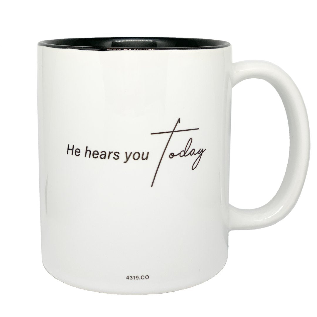 God is With You, He Hears You Today, Christian Mug and Gift Ideas for Christmas