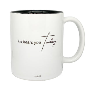 God is With You, He Hears You Today, Christian Mug and Gift Ideas for Christmas