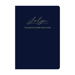 Customisable Christian Gift: Personalisable Christian Notebook | Custom Name A5 Leather Journal in Navy Blue and Gold