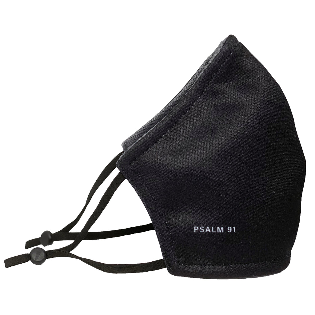 Psalm 91 Face Mask: Christian Bible Verse Face Mask in Black Breathable Sports Material | Christian Gift Singapore 4319.CO